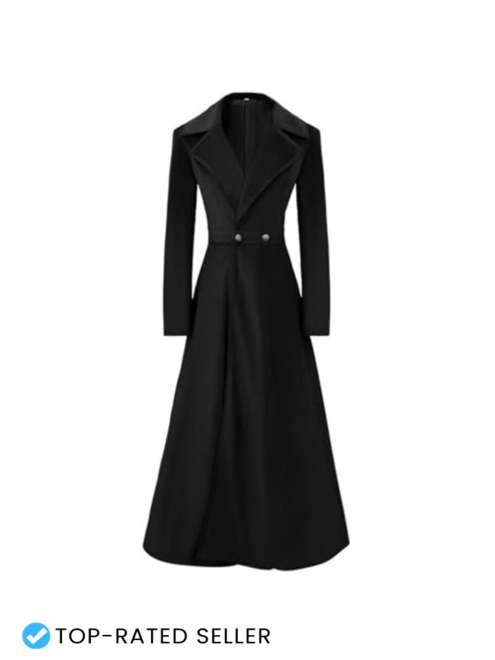 Victorian Double Breasted Long Trench Coat A-Line Polyester Winter Overcoat
